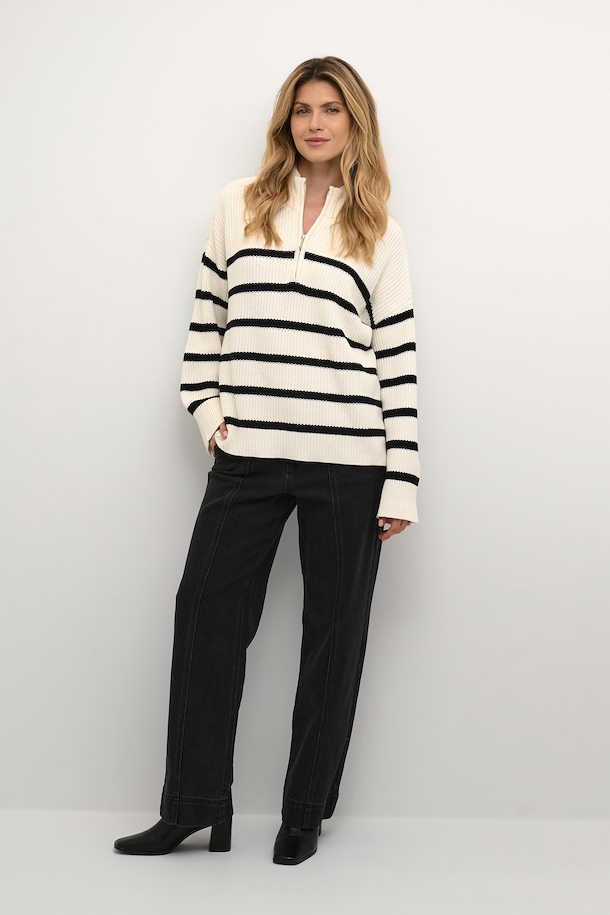 Cream Striped Sweater