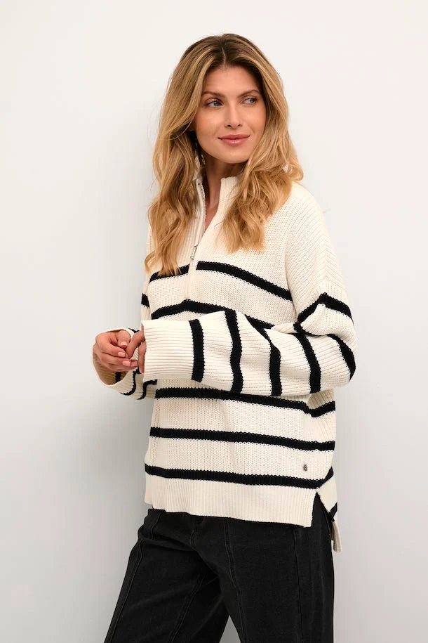 Cream Striped Sweater