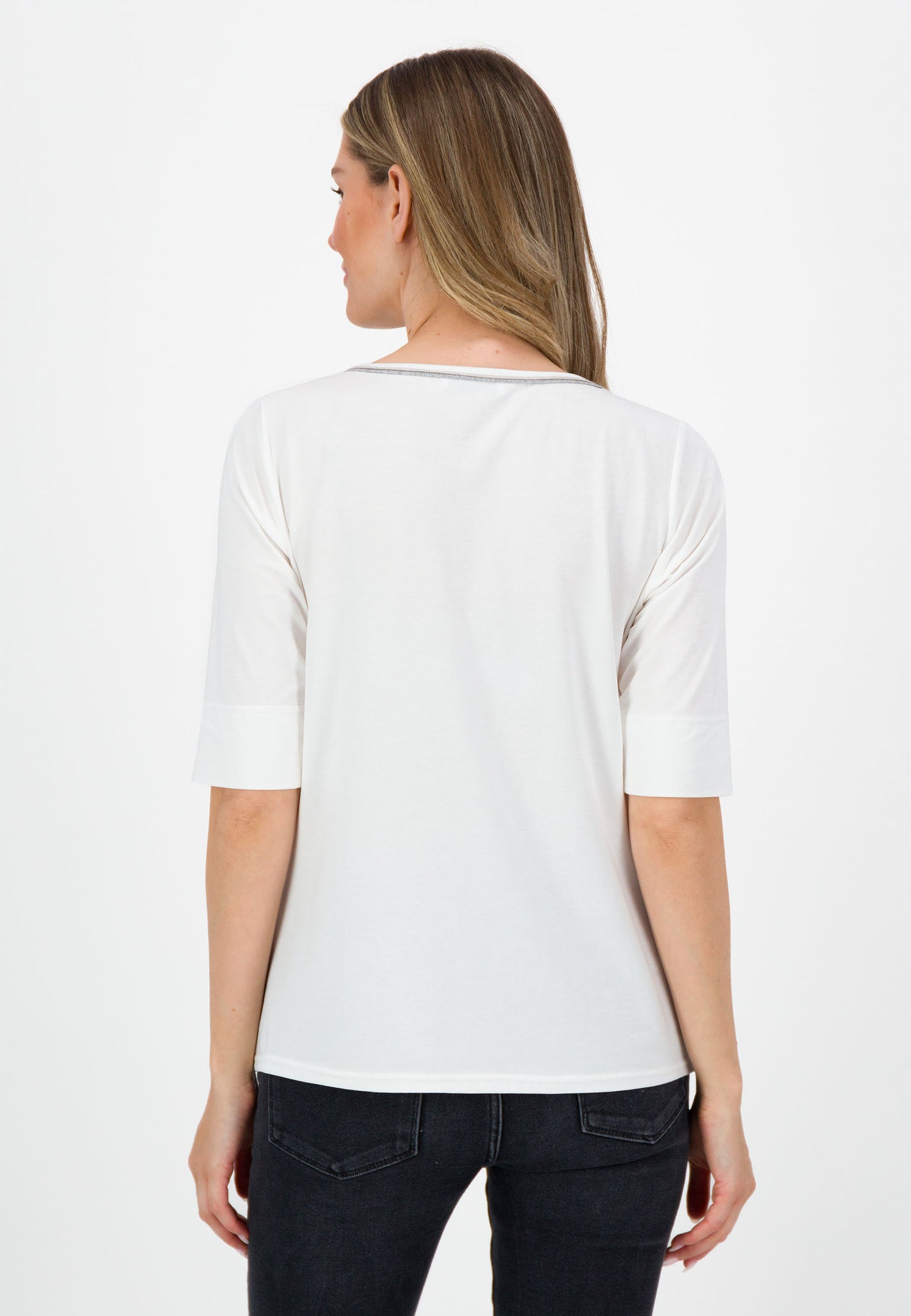 SE Just White Jewelled Front T-Shirt
