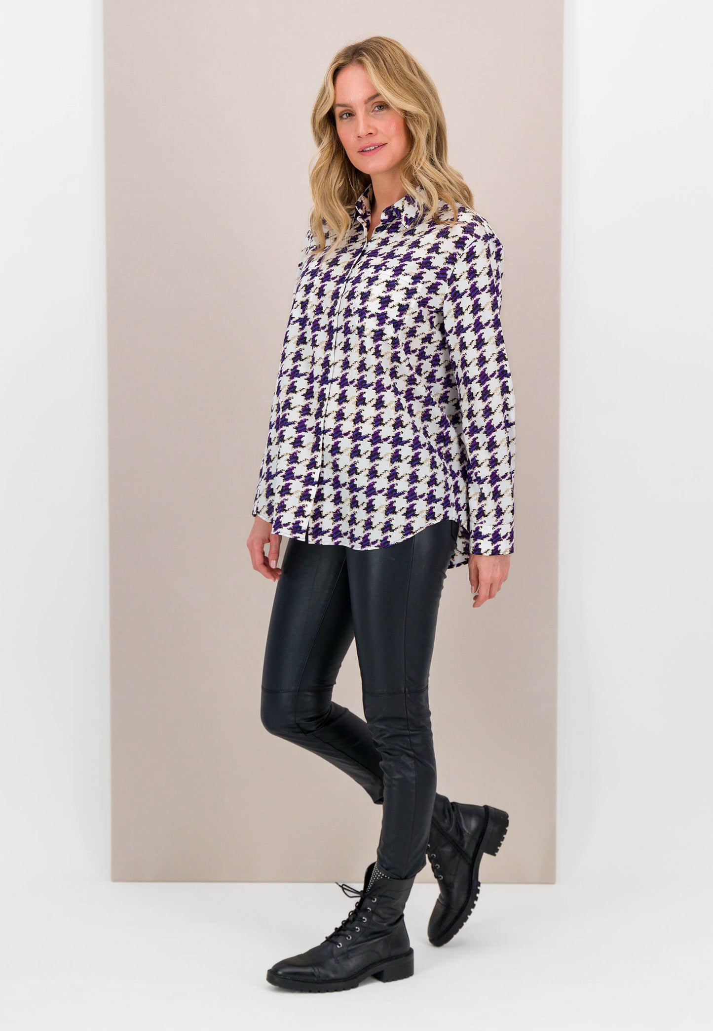 SE Just White Dogtooth Shirt