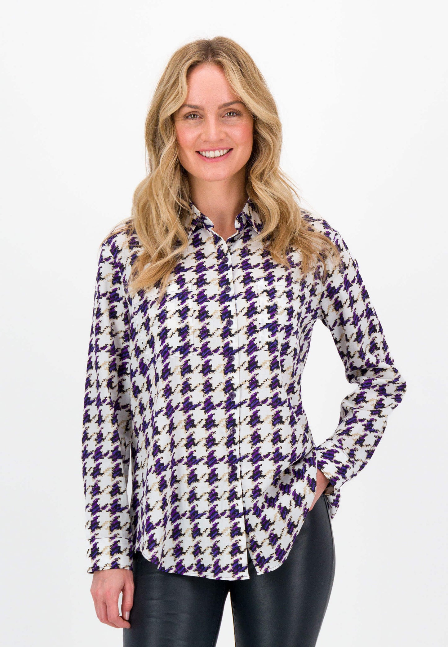 SE Just White Dogtooth Shirt
