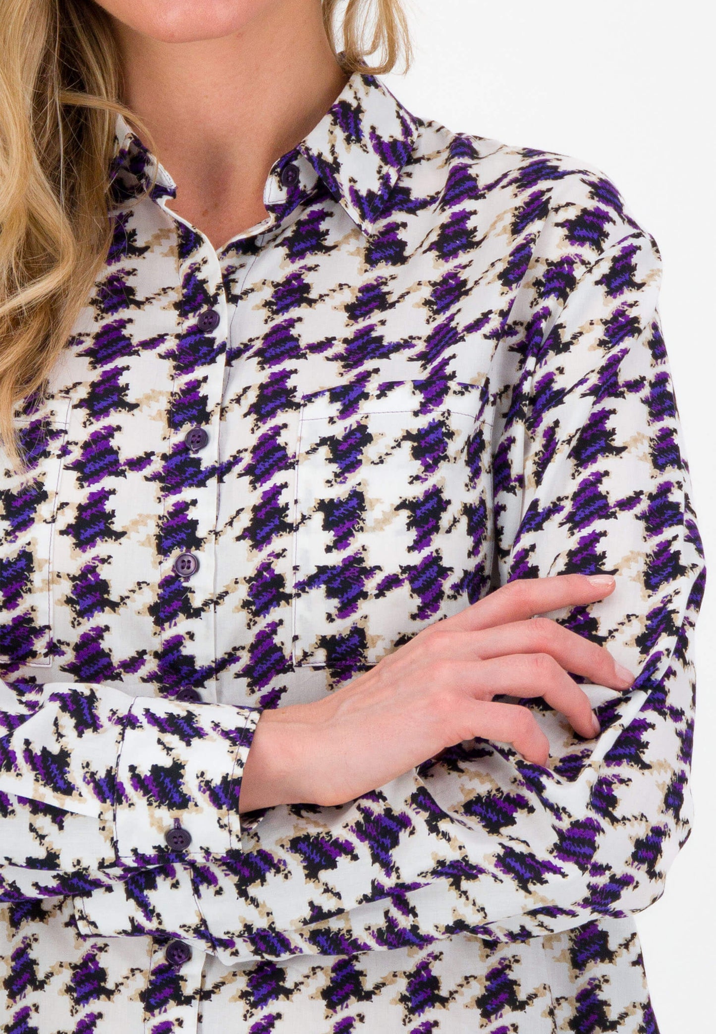 SE Just White Dogtooth Shirt