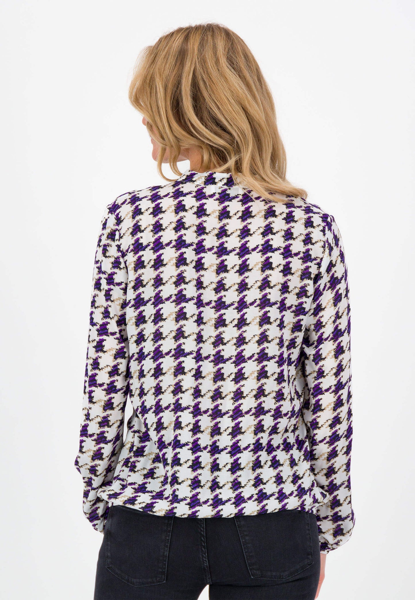 SE Just White Dogtooth Blouse
