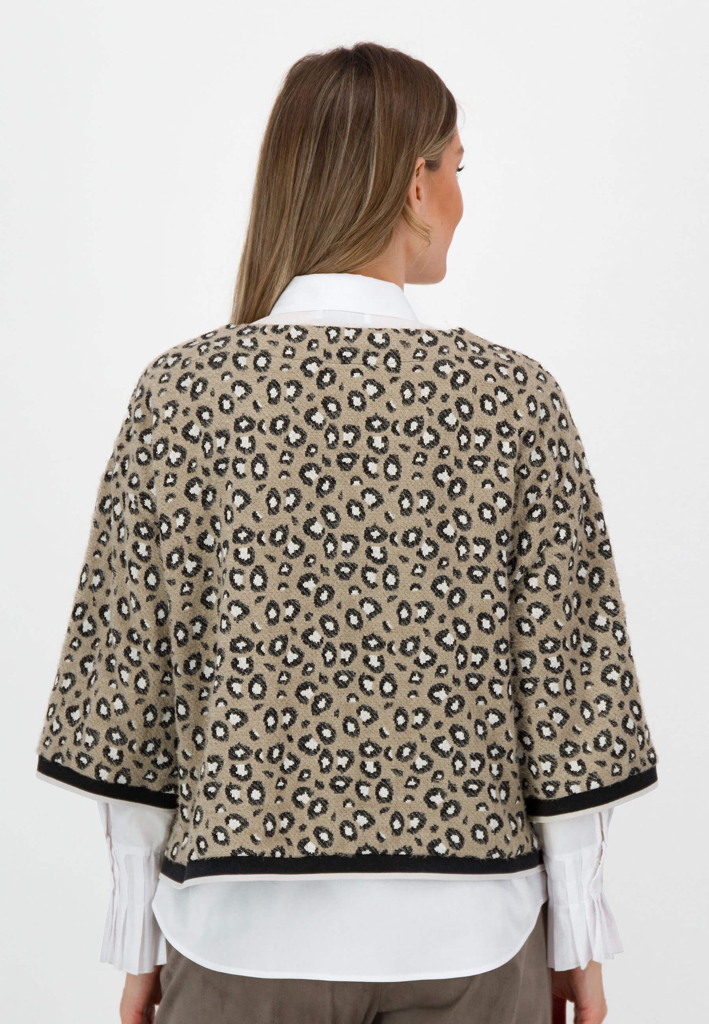 SE Just White Animal Print Sweater