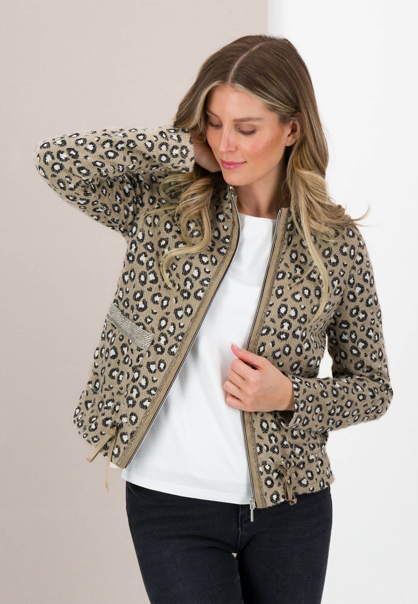 SE Just White Animal Print Jacket