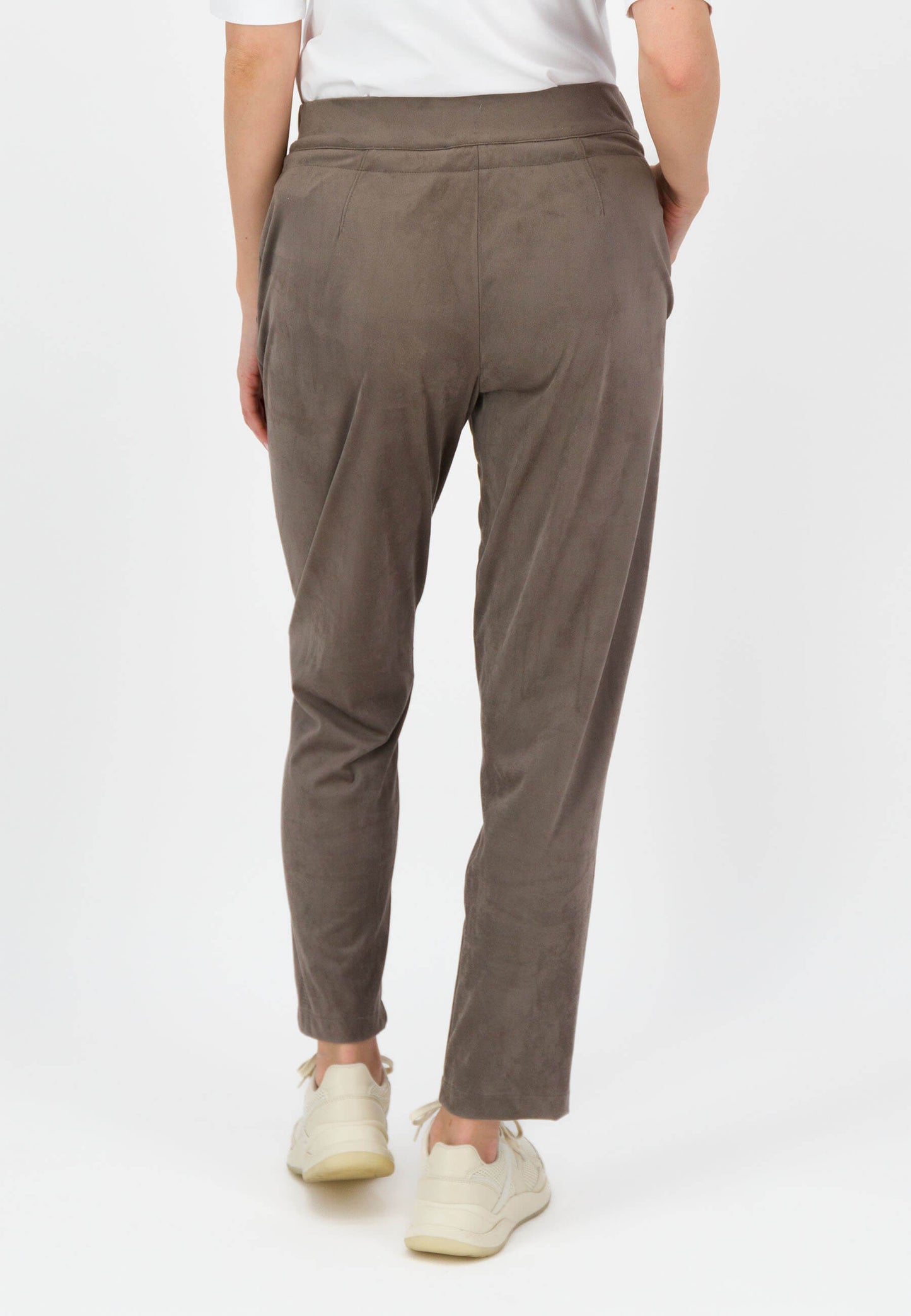 SE Just White Faux Suede Trousers
