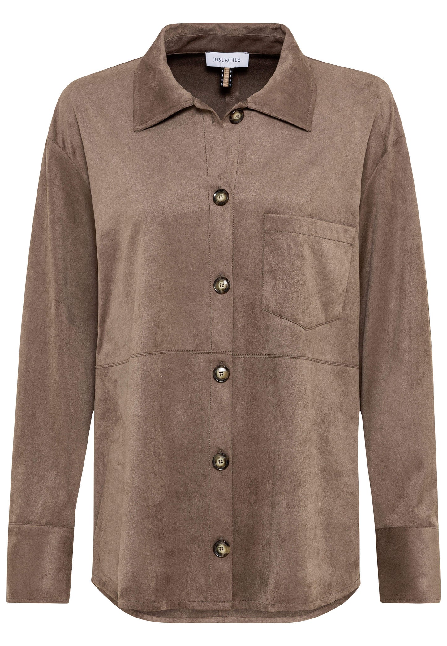 SE Just White Faux Suede Shirt