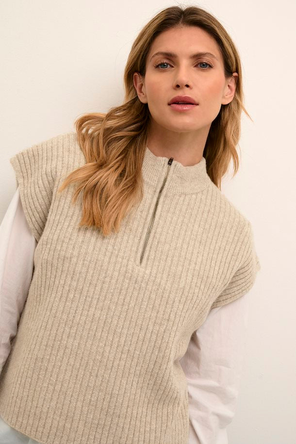 Cream Knitted Tank Top