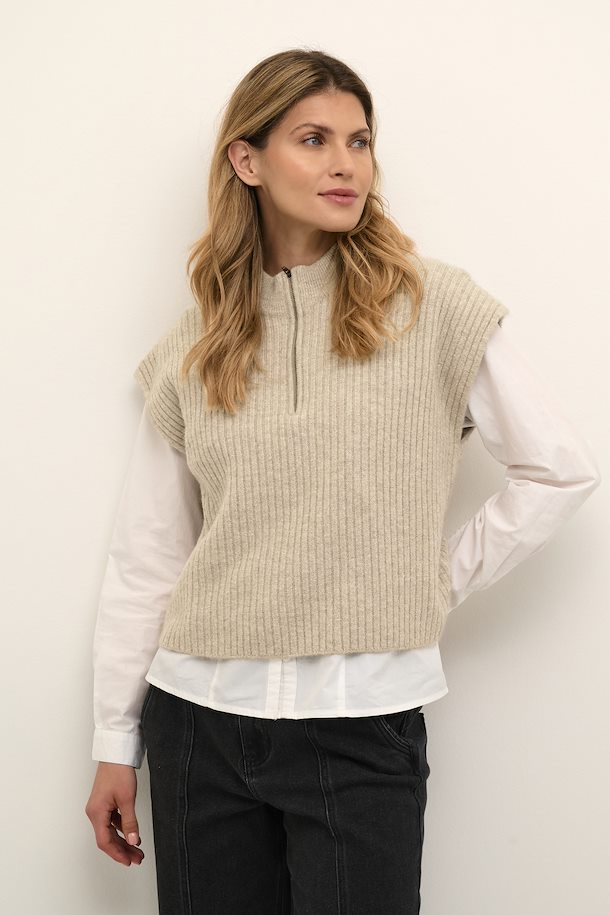 Cream Knitted Tank Top