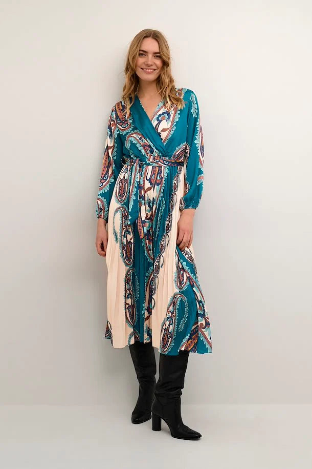 Cream Paisley Print Dress