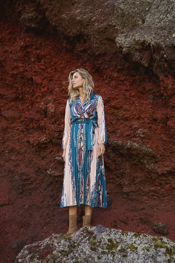 Cream Paisley Print Dress