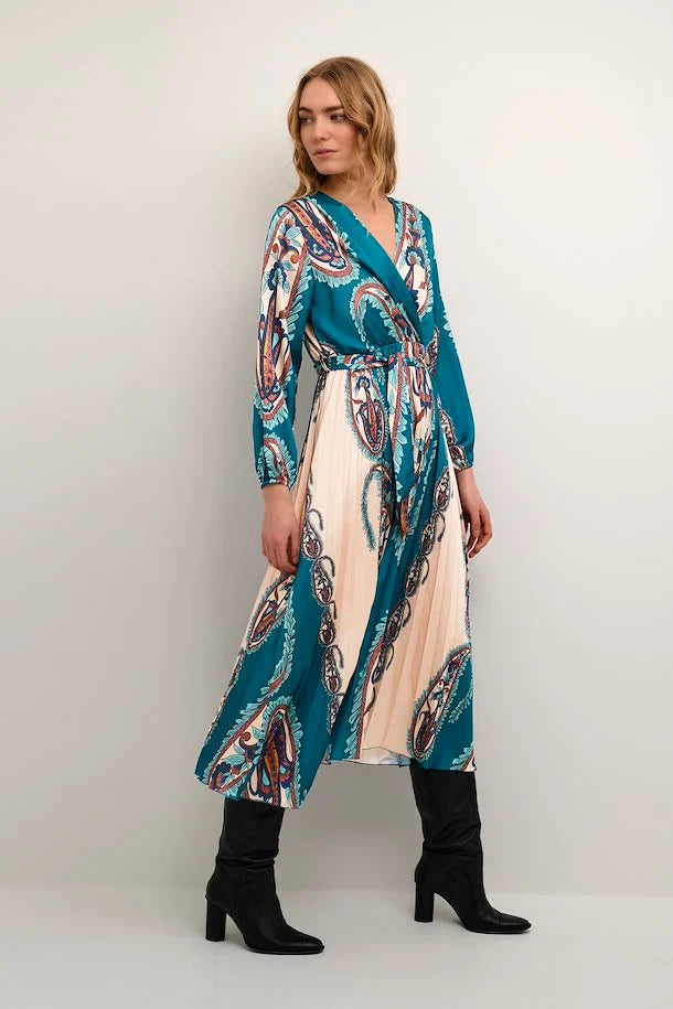 Cream Paisley Print Dress