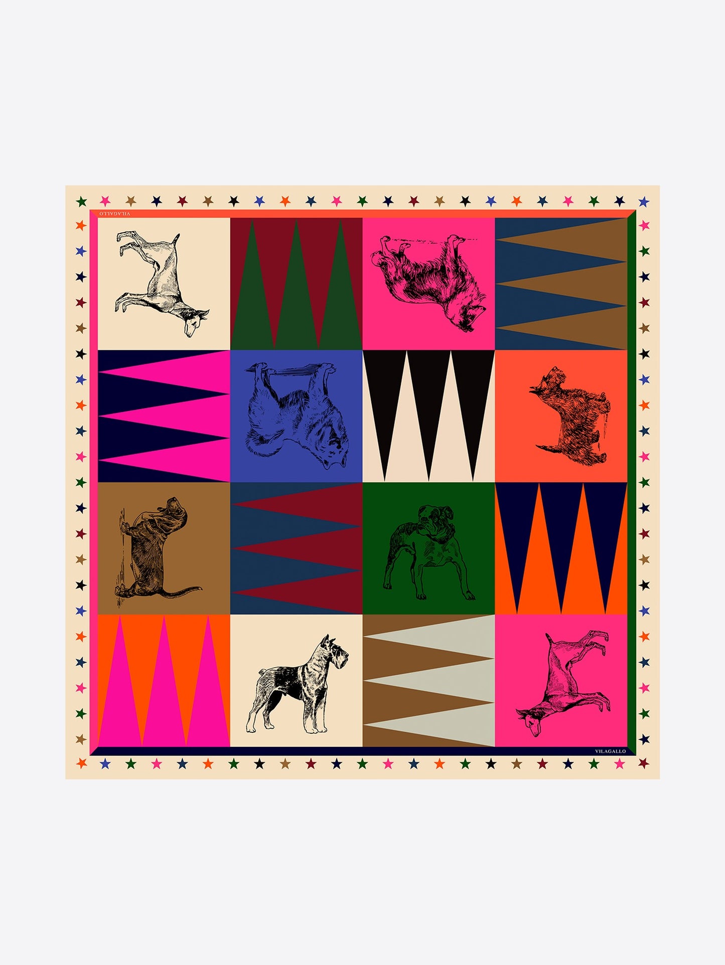 Vilagallo Dog Print Scarf