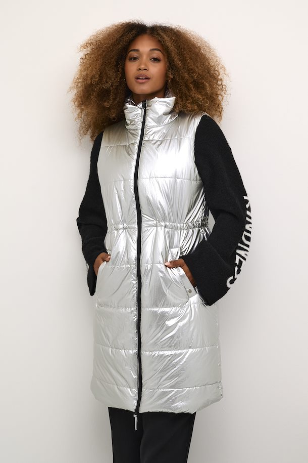 Cream Silver Padded Gilet