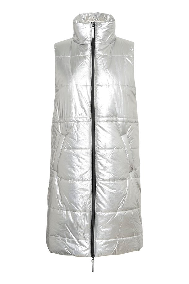 Cream Silver Padded Gilet