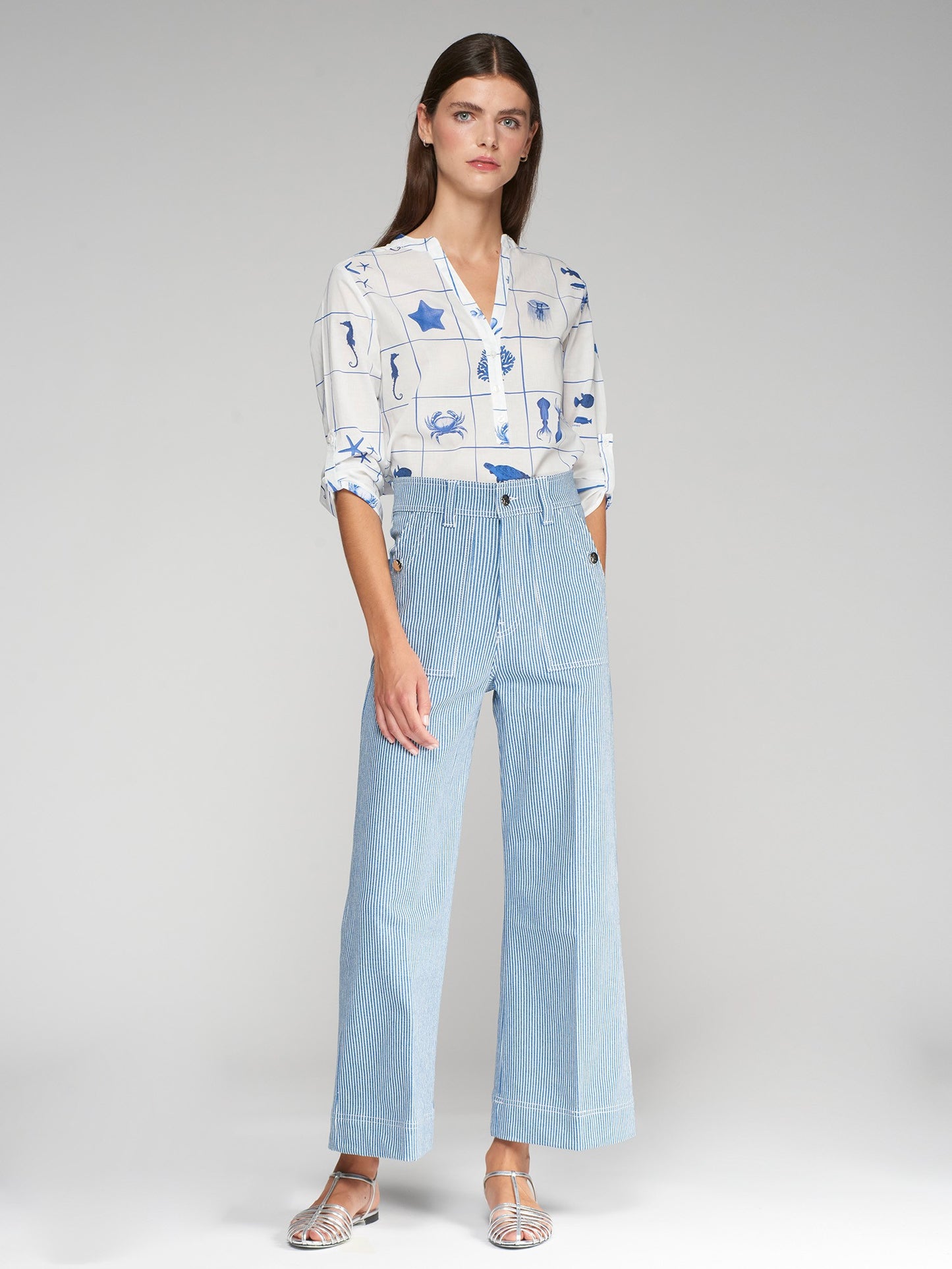 Vilagallo Embroidered Wide Leg Jeans 32118