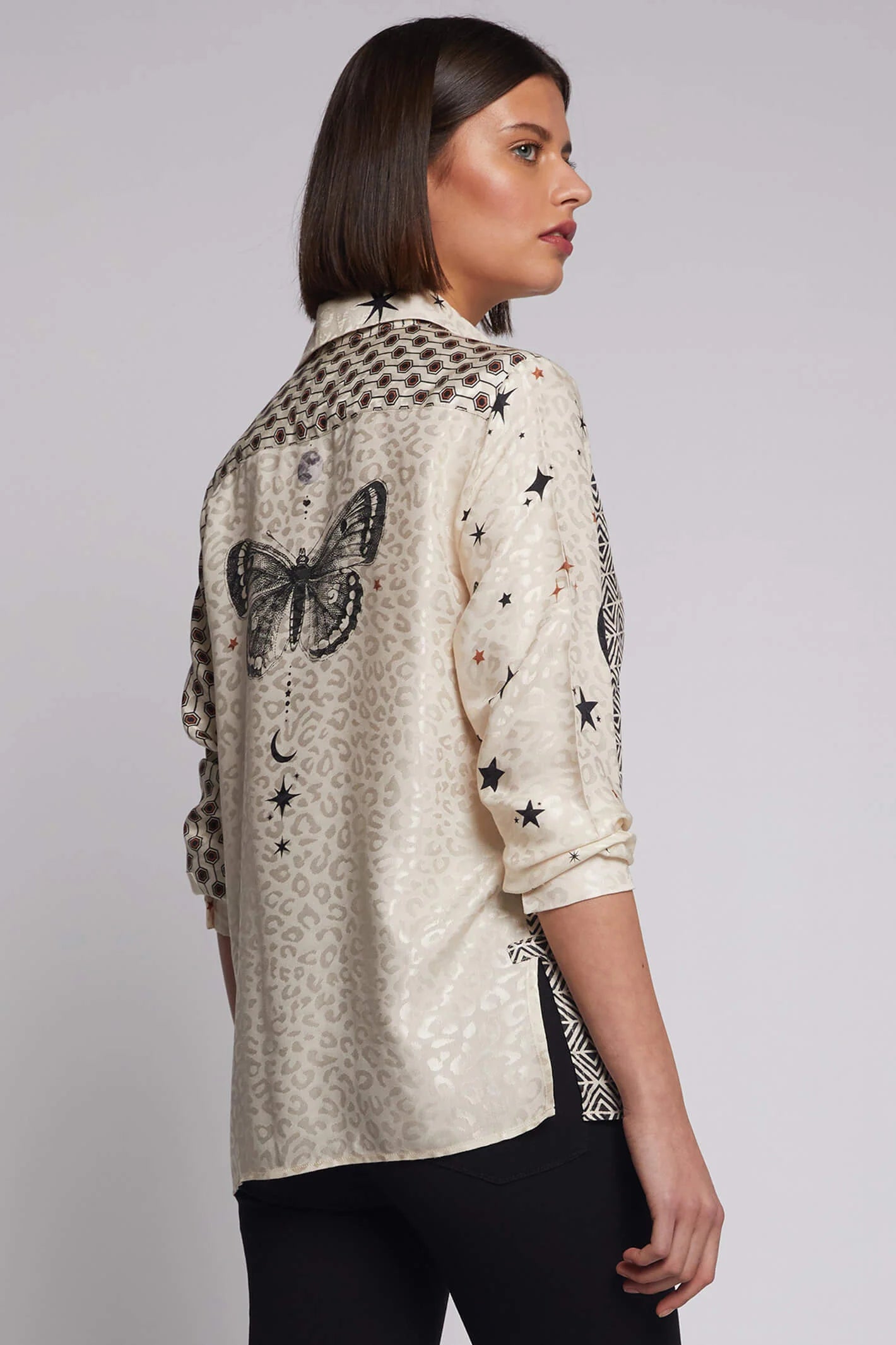 Vilagallo Animal Print Butterfly Shirt
