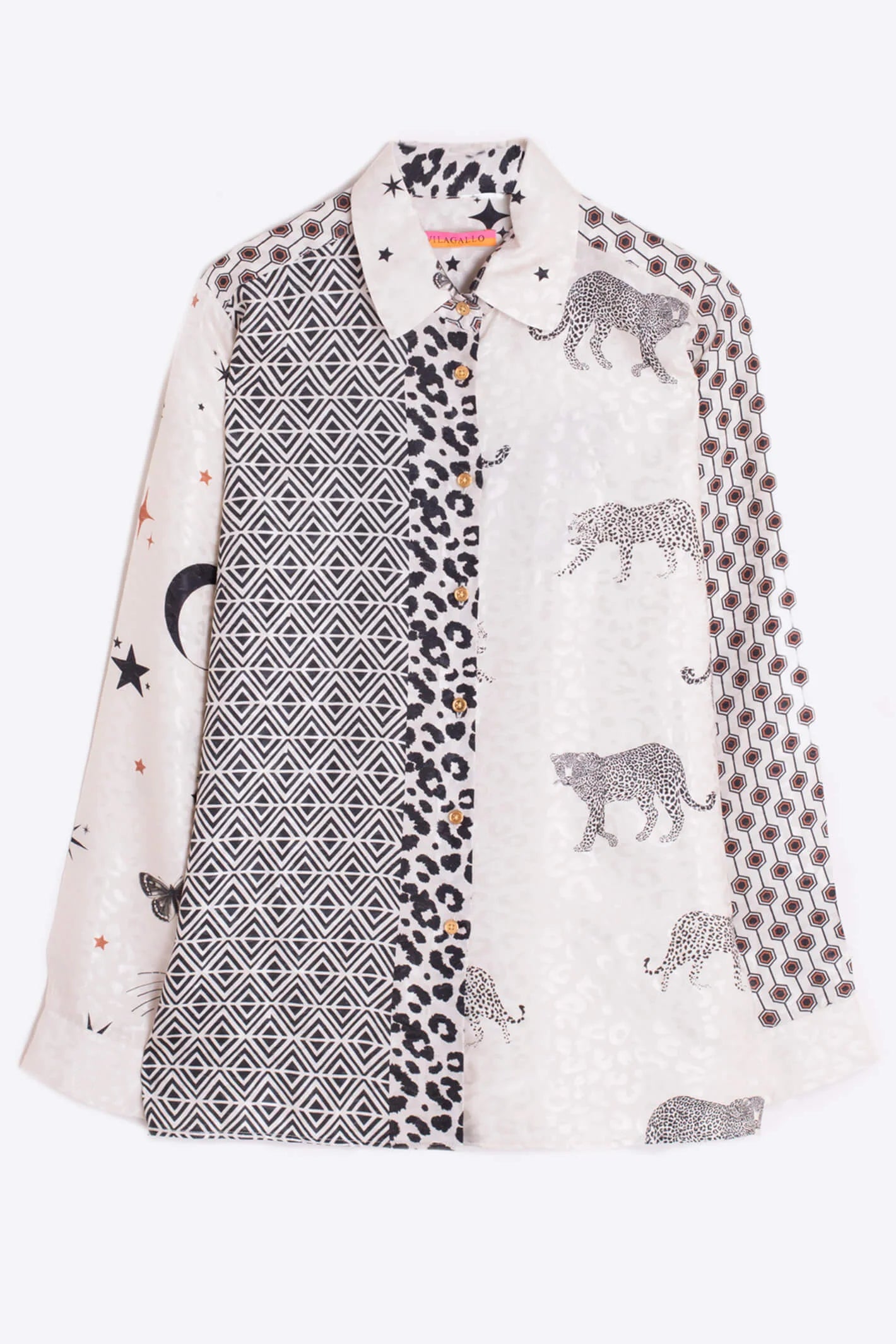 Vilagallo Animal Print Butterfly Shirt