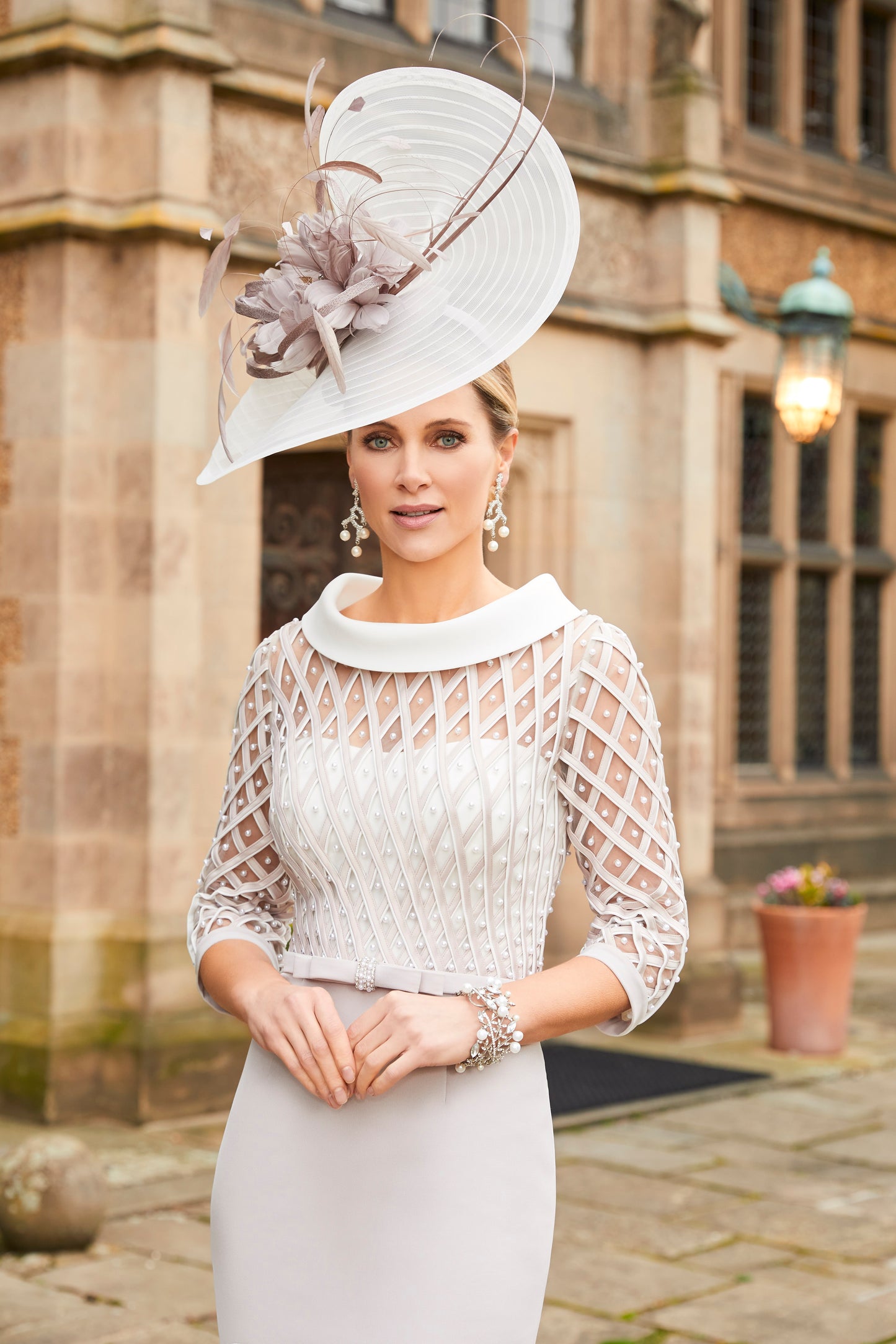 Veni Infantino Ivory & Taupe Dress 991938