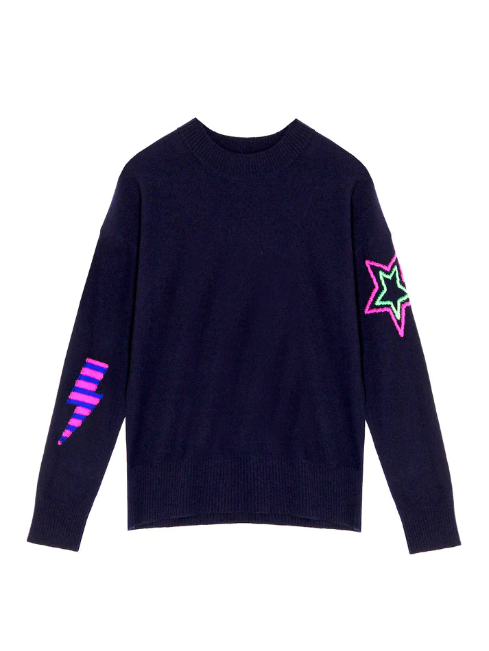 Cocoa Cashmere Navy Icon Sweater