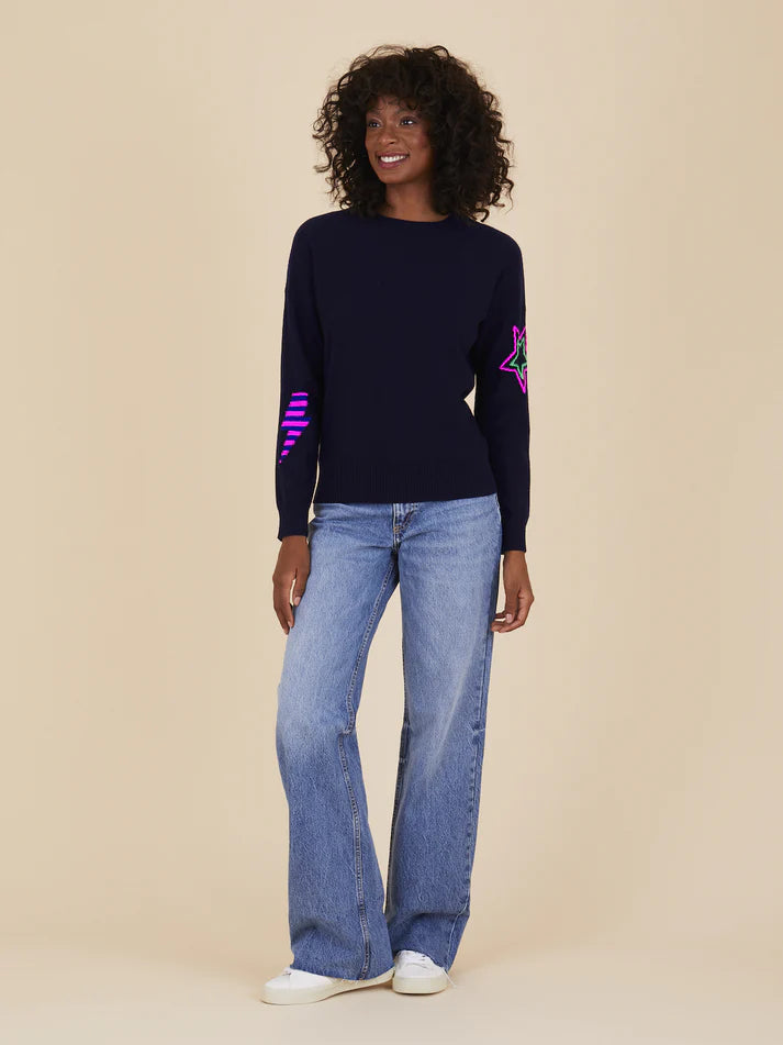 Cocoa Cashmere Navy Icon Sweater