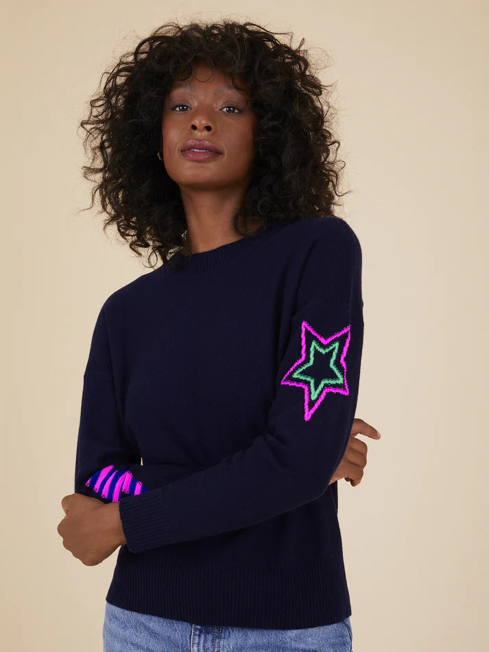 Cocoa Cashmere Navy Icon Sweater