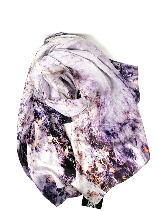 Laura Orchant Purple Marble Rectangle Scarf