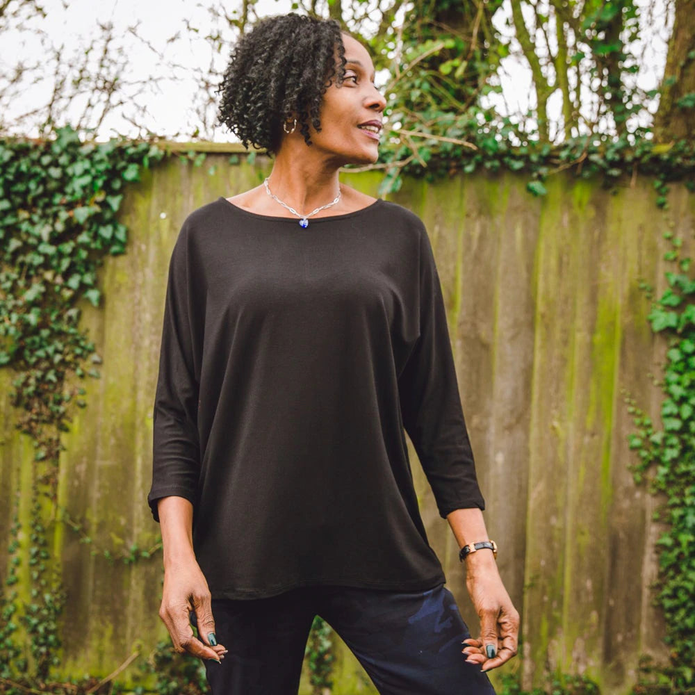 Tilley Grace Black Batwing Top N.Shelley