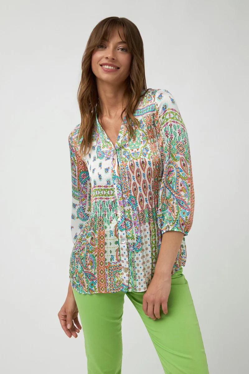 Bariloche Print Plisse Blouse Cala