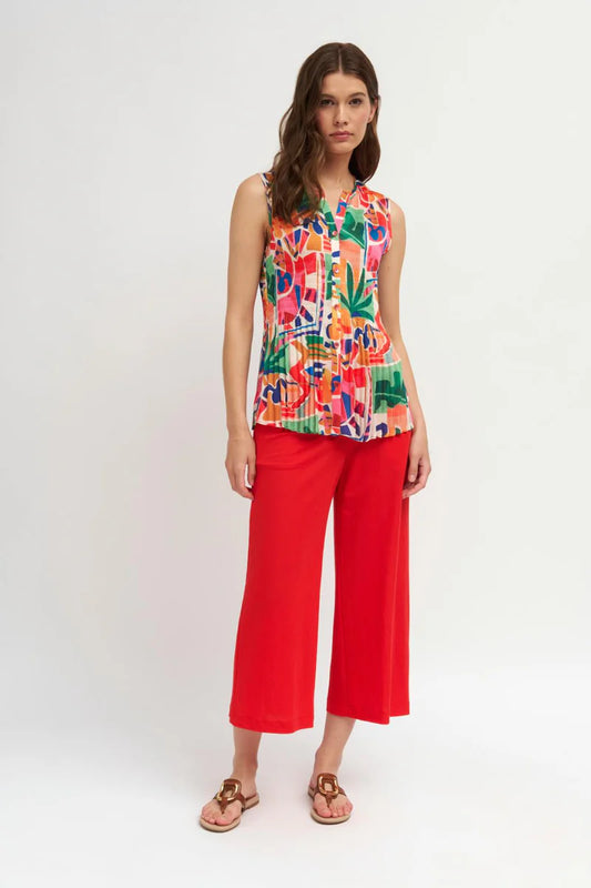 Tinta Plisse Tropical Print Blouse Tabea25