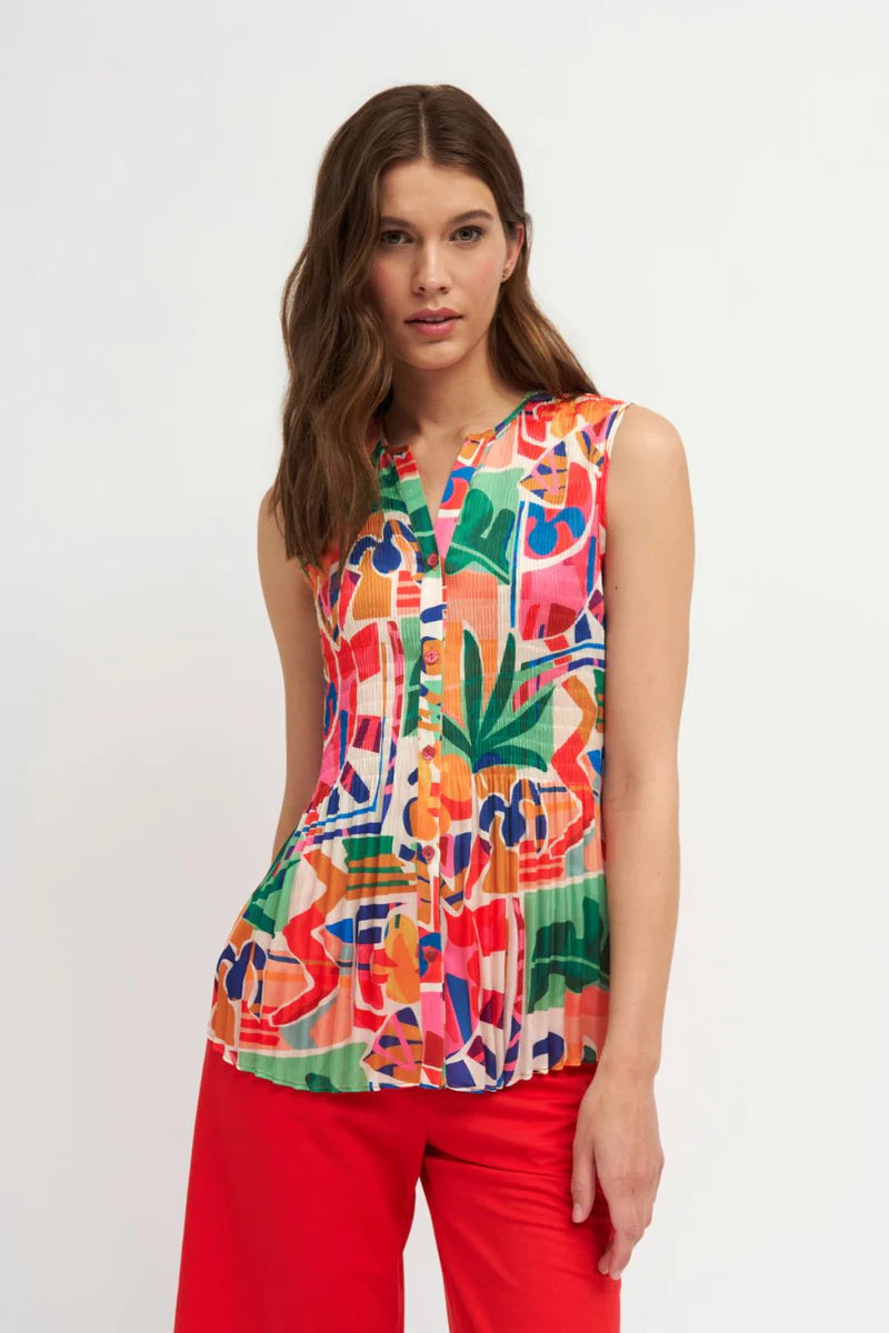 Tinta Plisse Tropical Print Blouse Tabea25