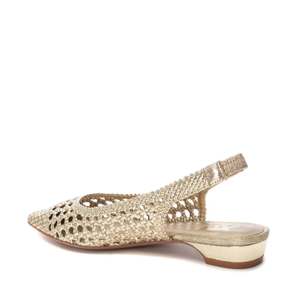 Xti Gold Punched Sling Back 14378501