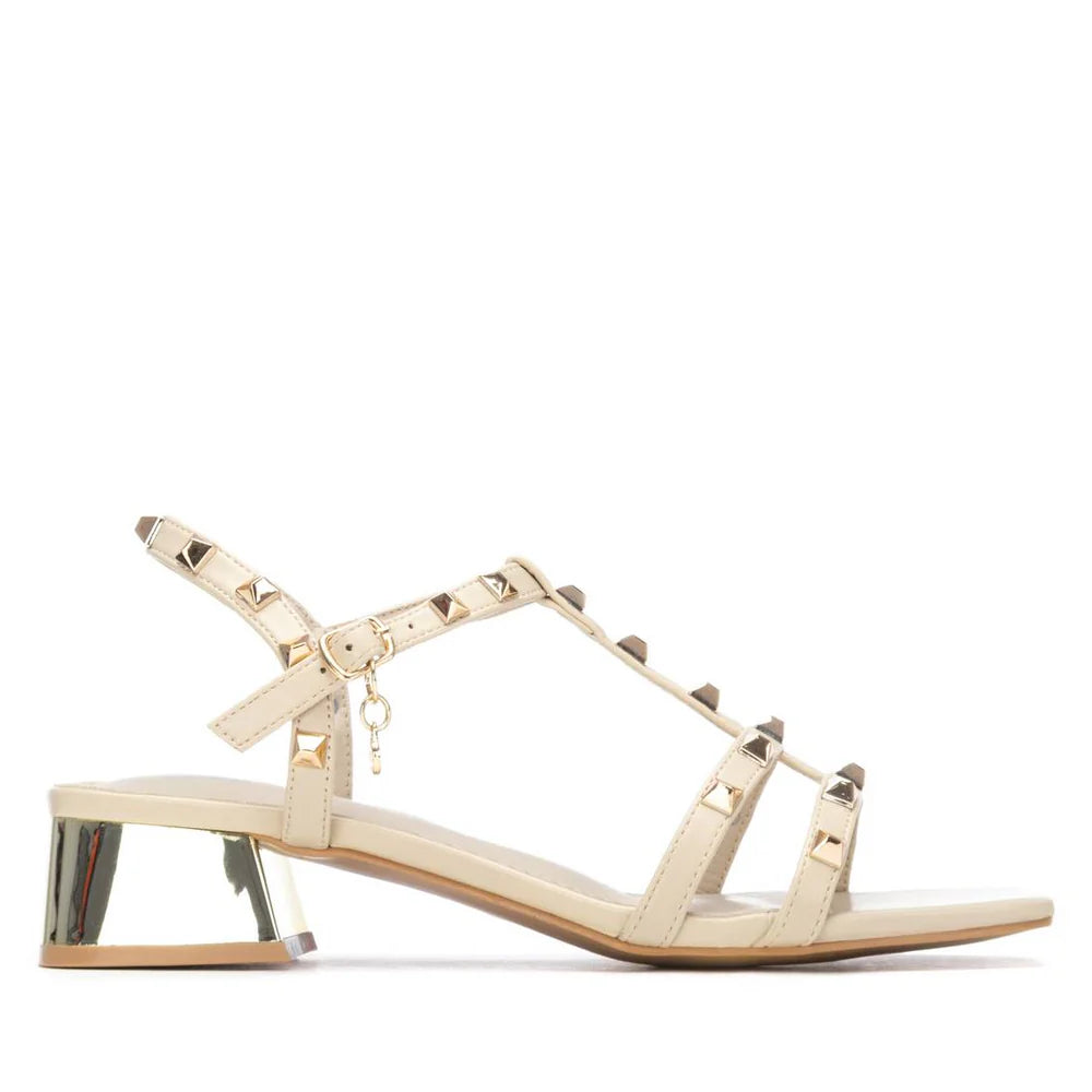 Xti Beige Embellished Sandal 14512601