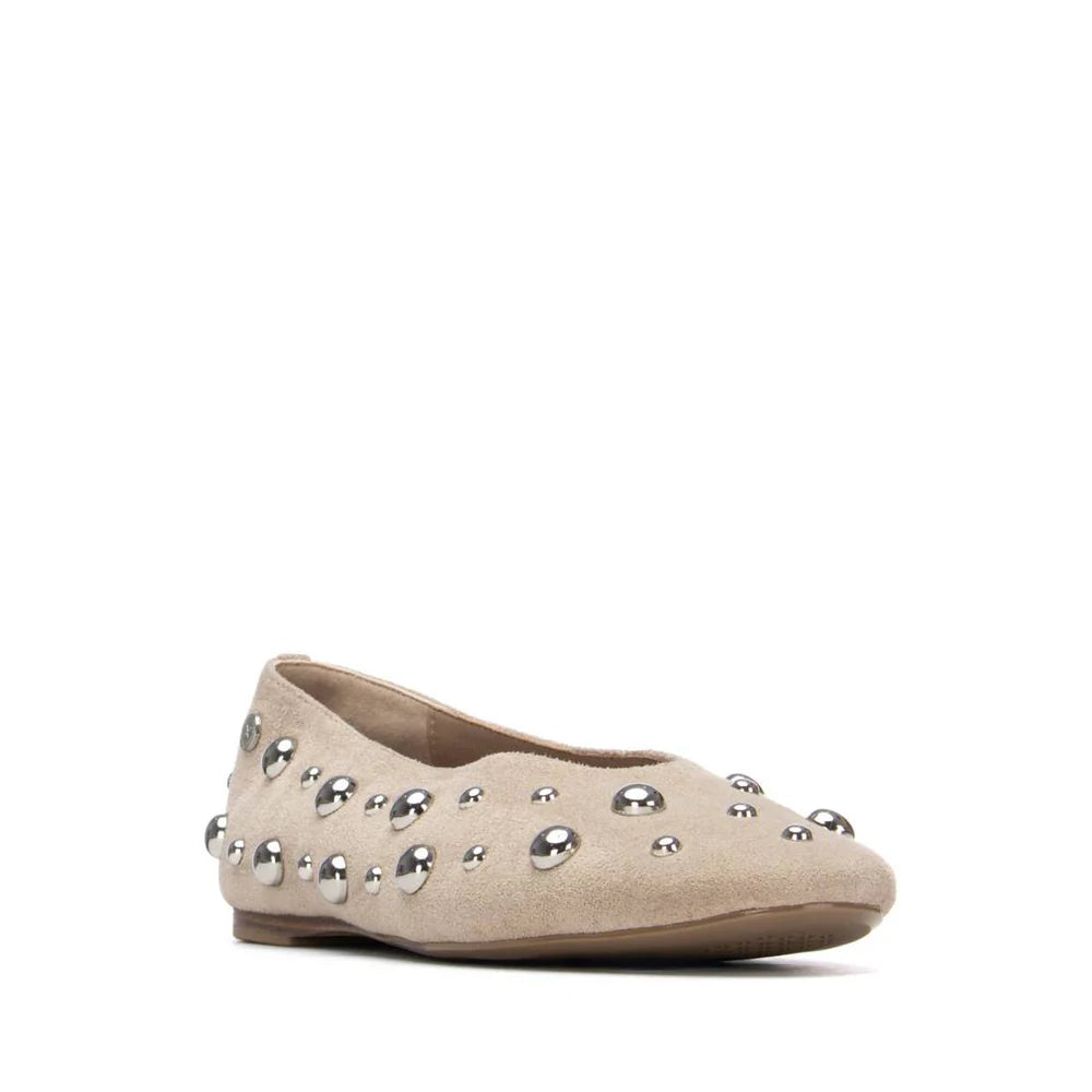 Xti Taupe Stud Flat Pumps 14528301