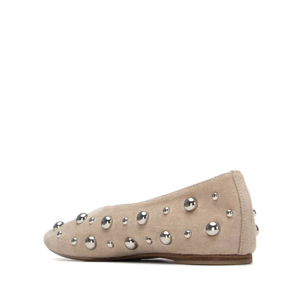 Xti Taupe Stud Flat Pumps 14528301