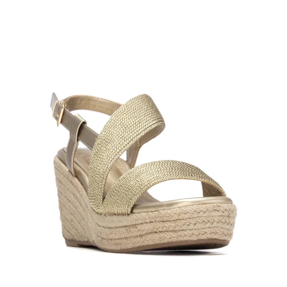 Xti Gold Strap Platform Wedge 14533501