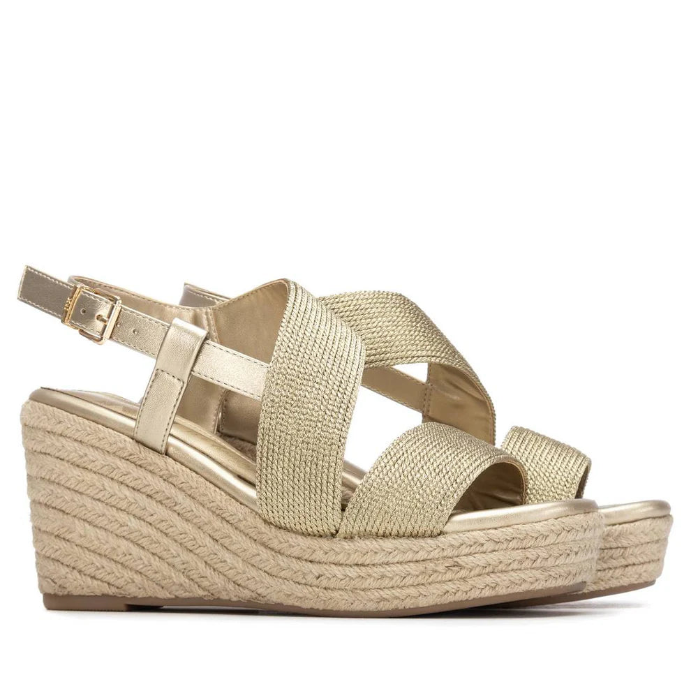 Xti Gold Strap Platform Wedge 14533501