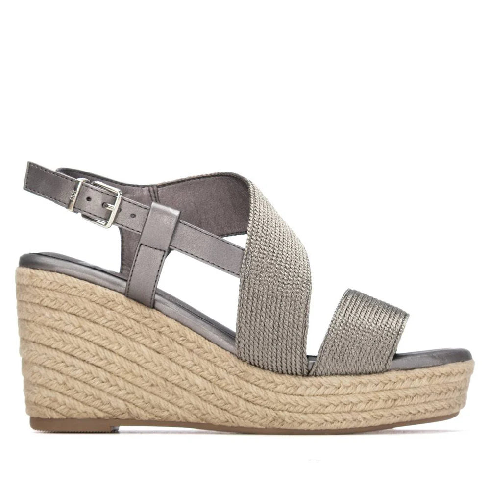 Xti Pewter Strap Platform Wedge 14533503