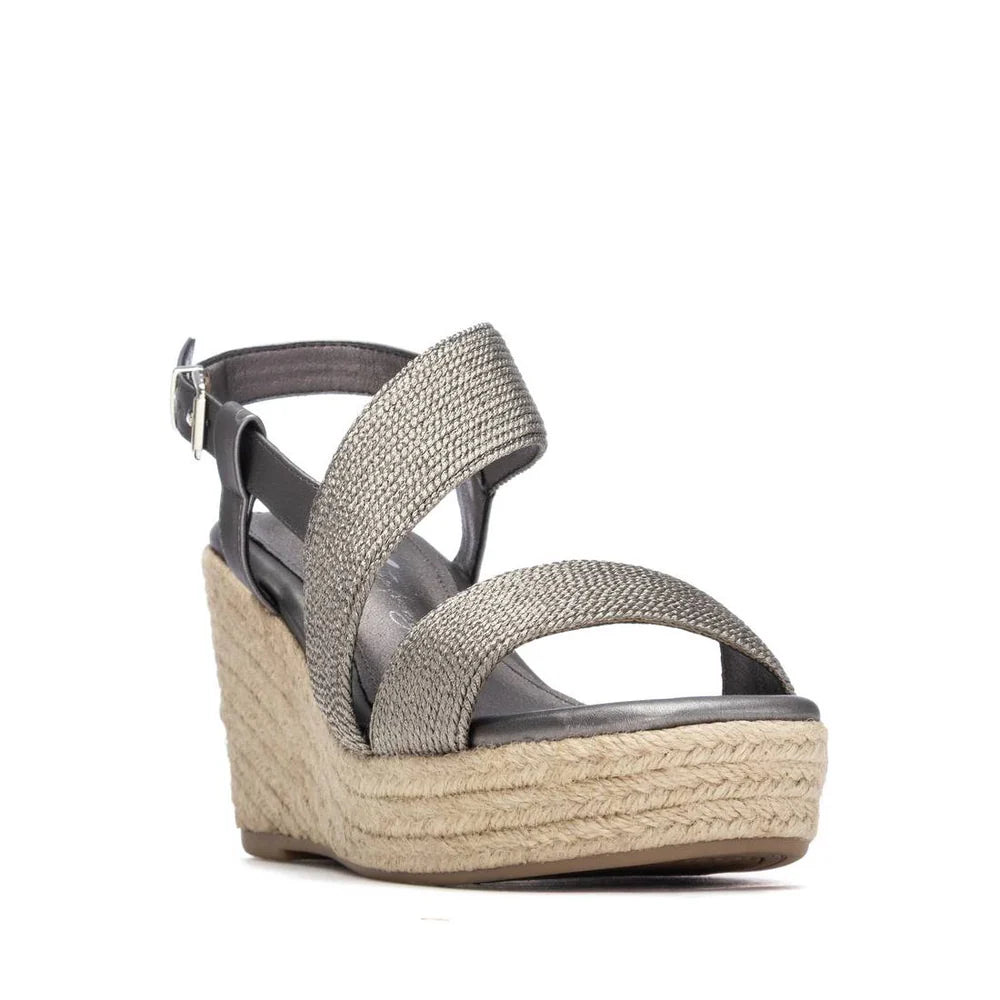 Xti Pewter Strap Platform Wedge 14533503