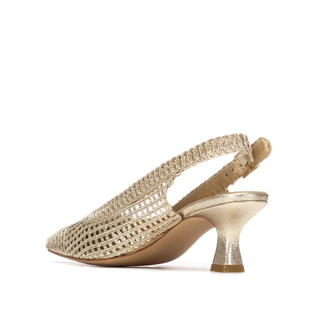 Xti Gold Punched Sling Back 14543202