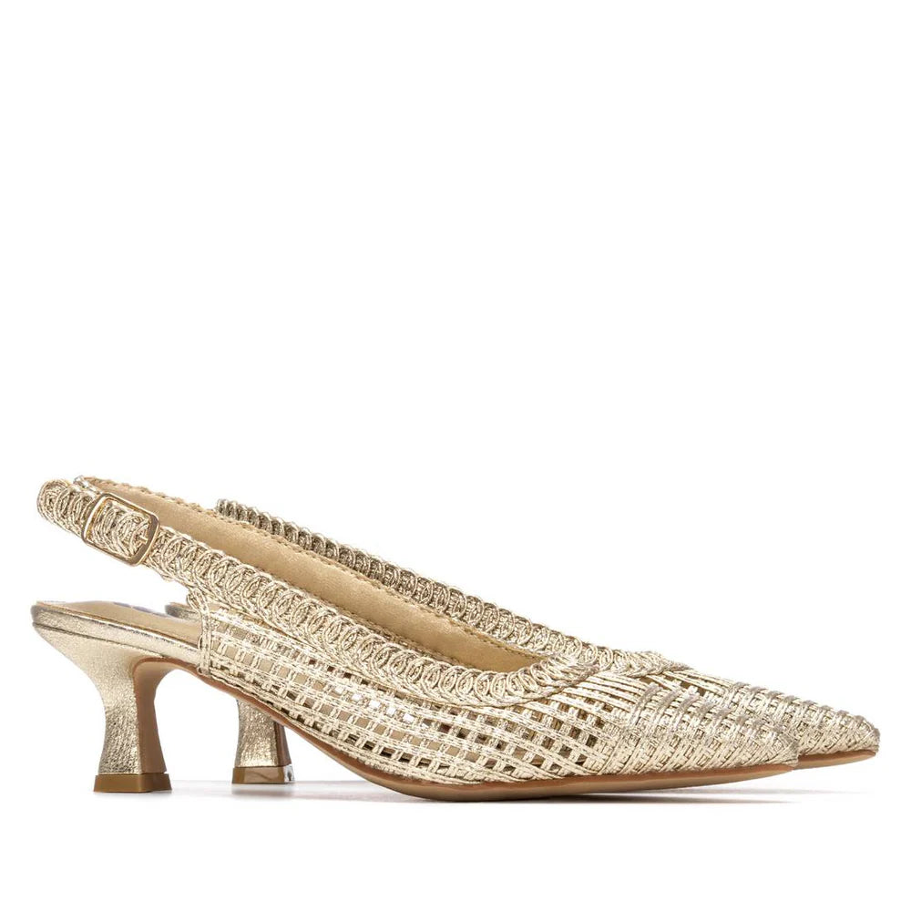 Xti Gold Punched Sling Back 14543202