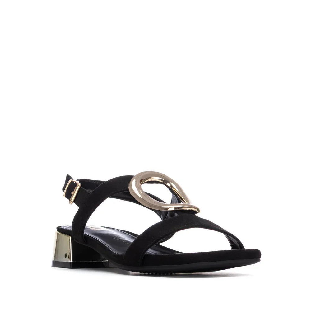Xti Black Sandal With Metallic Heel 14549302