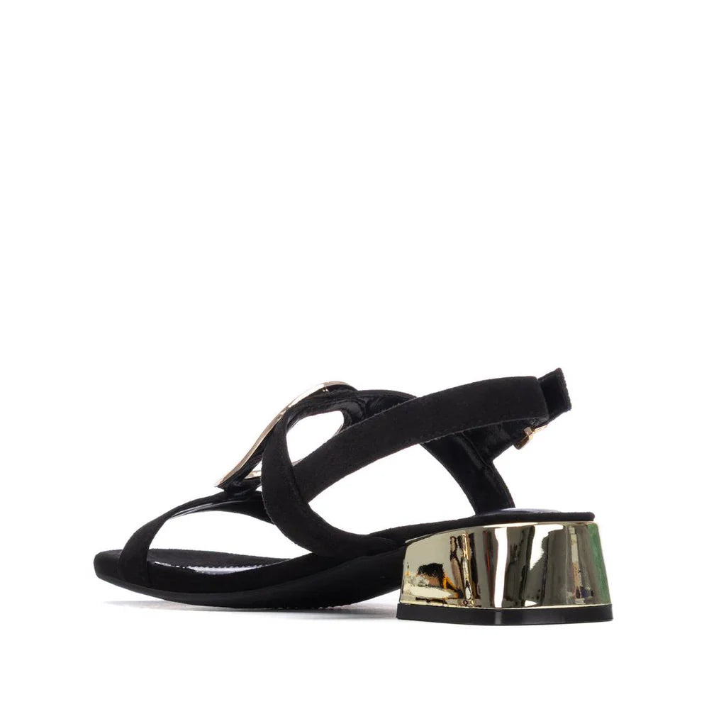 Xti Black Sandal With Metallic Heel 14549302