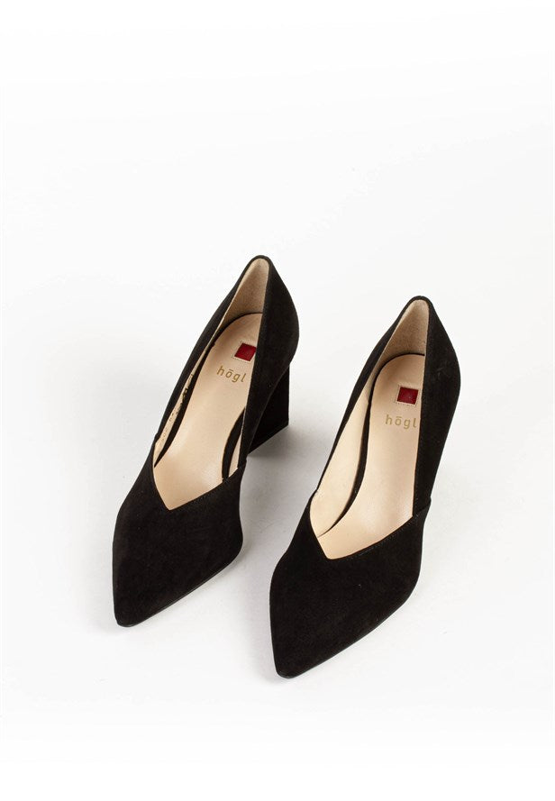 Hogl Suede Black Court Shoes