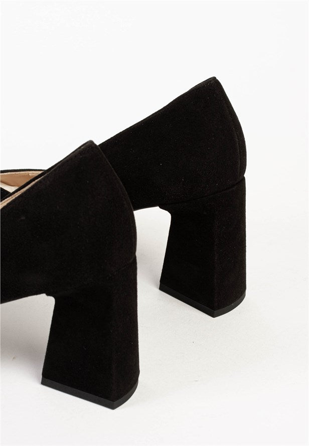 Hogl Suede Black Court Shoes