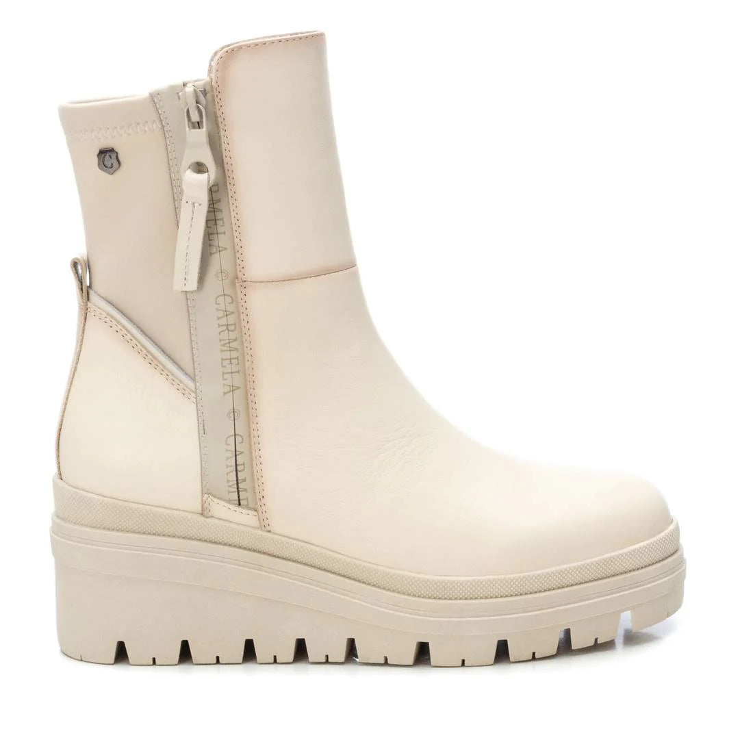 Carmela Cream Platform Ankle Boots