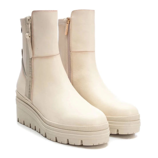Carmela Cream Platform Ankle Boots