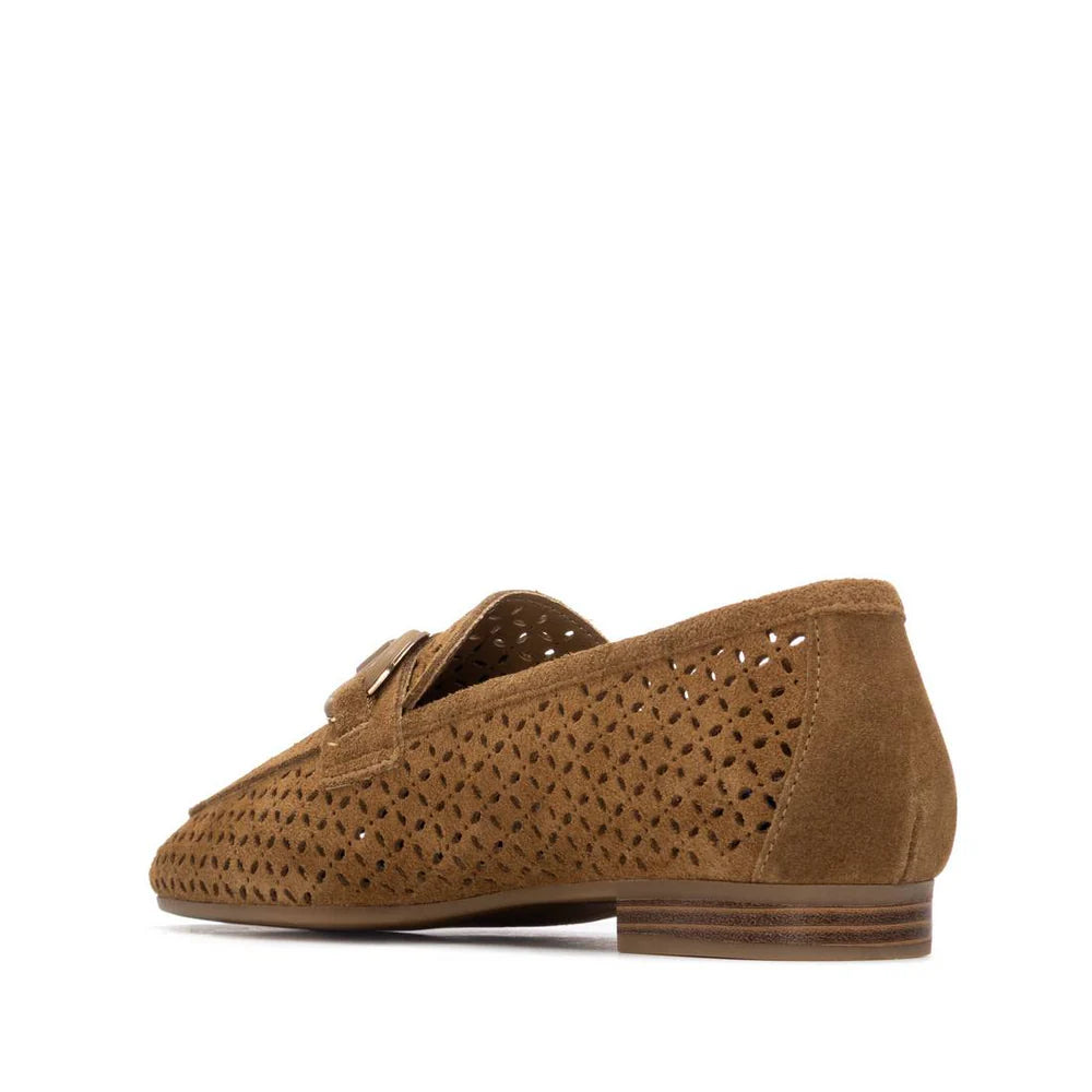 Carmela Perforated Suede Loafer 163137