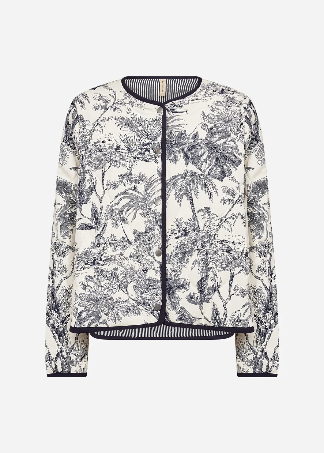 Soya Concept Leaf Print Quilted Jacket 41661