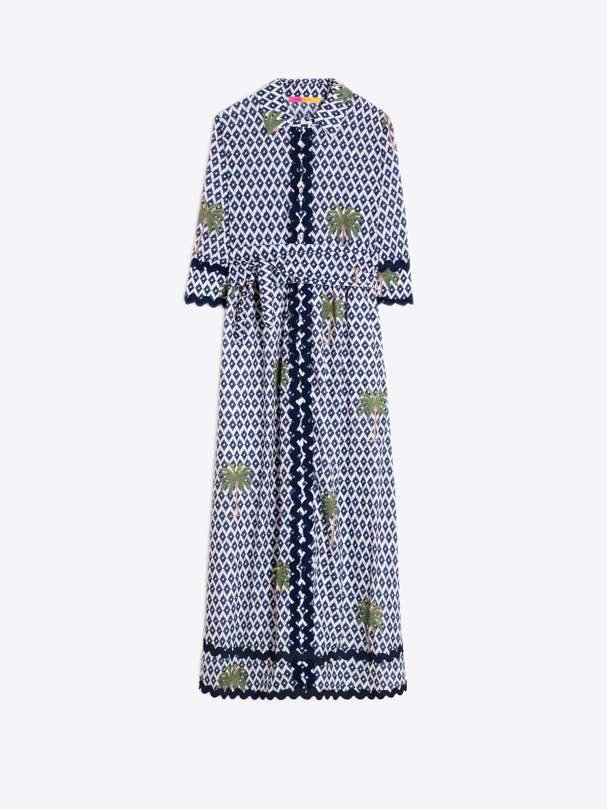 Vilagallo Geo Palm Print Dress 33219